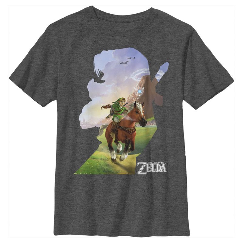 Boy's Nintendo Legend of Zelda Link Silhouette T-Shirt, 1 of 5