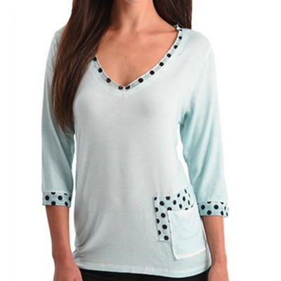 Women's Polkadot V-Neck Top - ANGEL