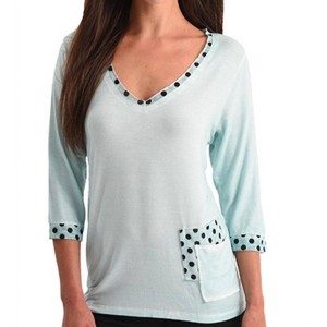 Women's Polkadot V-Neck Top - ANGEL - 1 of 2