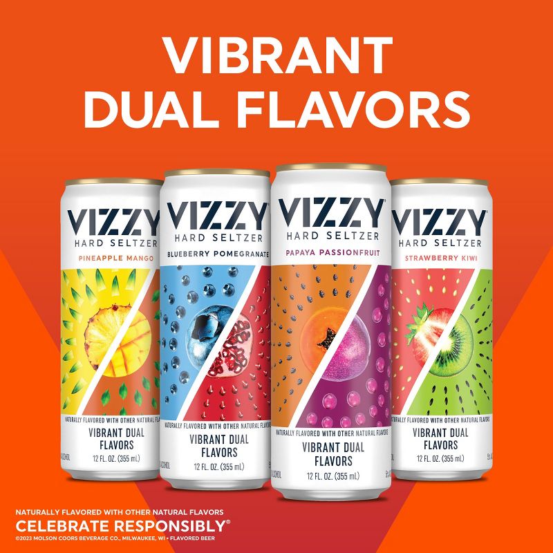 Vizzy Hard Seltzer Vibrantly Tropical Variety Pack - 12pk/12 fl oz Slim Cans, 4 of 10