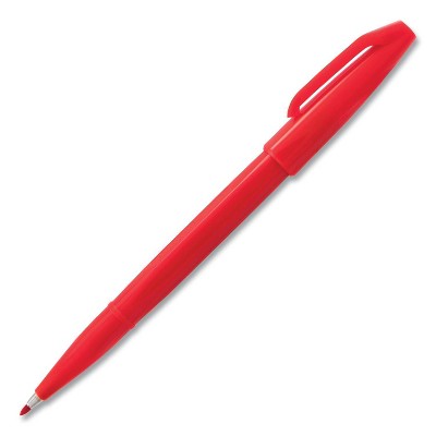 12pk Pentel Sign Pen Porous Point Capped Water-Based Pen, Red Ink, Fine