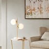 Ink+Ivy Holloway Table Lamp (Includes LED Light Bulb) White/Gold: Marble Base, Dual Sockets, Modern Design - 4 of 4