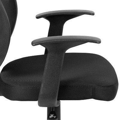 Sleek Mid-Back Black Mesh Swivel Task Chair with Lumbar Support