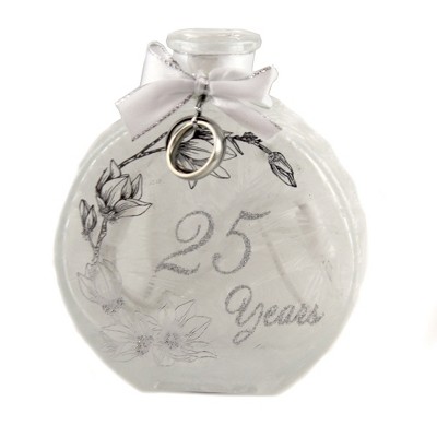 Stony Creek 4.5" Silver Anniversary Pre-Lit Jar 25 Years  -  Decorative Vases