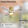 Sofucor 52'' Low Profile Indoor Outdoor Ceiling Fan with Light and Remote - 3 of 4