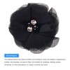 Unique Bargains Artificial Rhinestone Chiffon Flower Heads 12 Pcs Black - 4 of 4