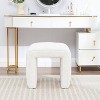 SEYNAR Modern Glam Teddy Velvet Upolstered U-Shaped Ottoman - 3 of 4