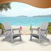 Adirondack Chair - HDPE Weather Resistant, No Tools and Hardware Required 5-Minute Assembly, Patio, Firepit or Lawn Chairs, Gray - 3 of 4