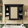 Rbied 35 in. W x 28 in. H MDF Medicine Cabinet with Mirror, Bathroom Storage Wall Cabinet with Adjustable Shelves - 3 of 4