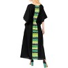 LA LEELA Women's House Daily Routine Evening Wear Vacation Casual Dailywear Holiday Loungewear Oversize Caftan Long Boho Sleepwear 2X-3X Black, Solid - 3 of 3