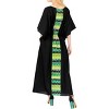 LA LEELA Women's House Daily Routine Evening Wear Vacation Casual Dailywear Holiday Loungewear Oversize Caftan Long Boho Sleepwear 2X-3X Black, Solid - image 3 of 3