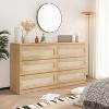 Jojoka Rattan Dresser for Bedroom, Modern 6 Drawer Double Dresser with Anti-Tip Kit - 4 of 4
