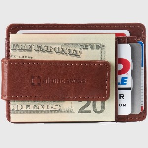 Alpine Swiss Harper Mens RFID Slim Money Clip Front Pocket Wallet Minimalist Leather ID Card Holder - 1 of 4