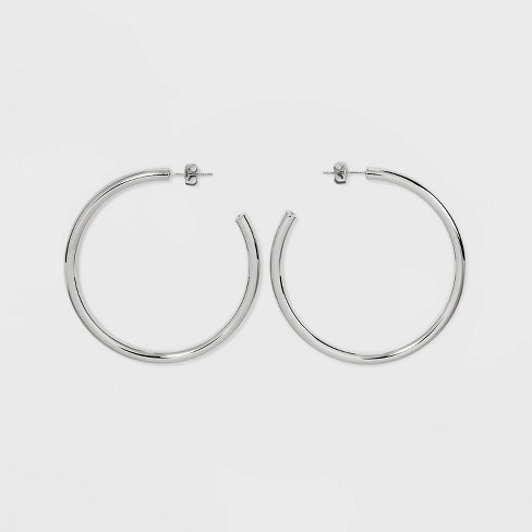 Sterling Silver Hoop Earring - Silver : Target