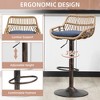 MOONMISS Modern Swivel Bar Stools Set of 2 Adjustable Counter Height Chairs with Footrest for Kitchen, Dining Room - 2 of 4