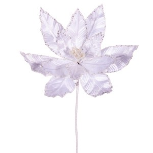 Vickerman 24" Velvet Sequin Trim Poinsettia - 1 of 1