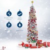 6FT/7.5Ft/9FT Pre-Lit Snow Flocked Pencil Christmas Tree Fir Hinged Slim Skinny Corner Xmas Tree - 3 of 4
