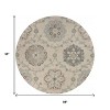 5' Blue And Ivory Round Wool Hand Tufted Area Rug - 3 of 4