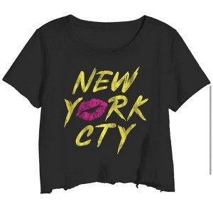 Women's New York City Lips Cropped Tee - PRINCE PETER - 1 of 3