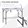 Vynxaria Outsunny Folding Fish Cleaning Table with Sink ¨C Portable Camping Table for Fishing - 3 of 4
