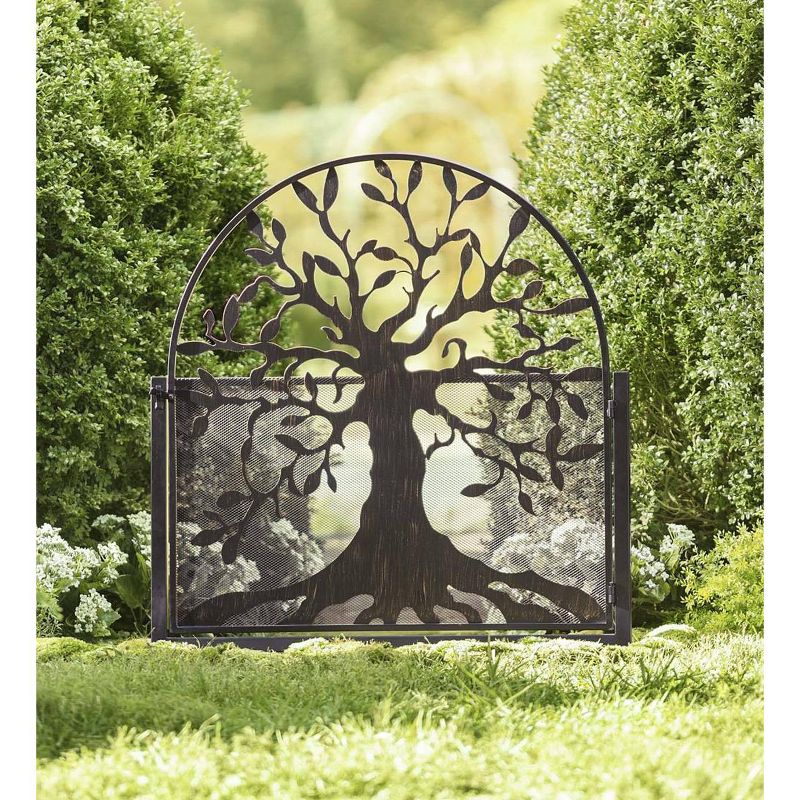Plow & Hearth - Arched Metal Weather-Resistant Garden Gate with Symbolic Tree of Life Design, 2 of 7