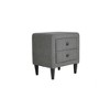 Poundex,2-Drawer Brushed Linen Fabric Upholstered Nightstand - 3 of 4