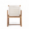 PAGED Outdoor Dining Chairs Set of 2 Wood Patio Chairs with Rope Design Back, Arms, Washable Cushion for Outside,  Backyard - 2 of 4