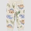 Carter's Just One You® Baby Boys' 3pc Dinosaur Sweatshirt with Long Sleeve Bodysuit and Jogger Pants Set - Cream - 2 of 4