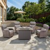 Belord 6-INCH Extra Thick Cushion Outdoor Patio Furniture Set with Swivel Glider Patio Chair Set of 4, 5 Pieces Patio Furniture Set with Firepit Table - 3 of 4