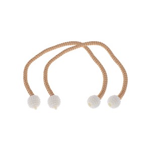 Unique Bargains Buckle Faux Pearl Curtain Tie Polyester ABS 2 Pcs - 1 of 4