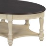 CAVINAS Retro Wooden Side Table Round Coffee Table with Storage and Sliding Door, End Table for Living Room, Bedroom - 3 of 4