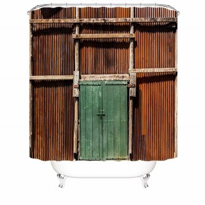 Retro Wooden Door Shower Curtains for Bathroom Waterproof Fabric Bath Curtain Durable Soft Stylish Bathroom Decor 72x72 Inch - 1 of 1