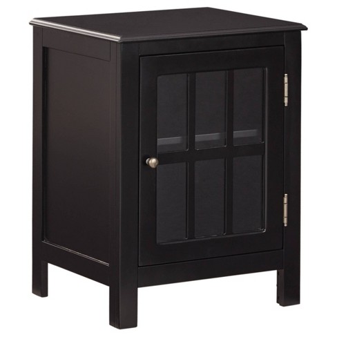 Opelton Accent Cabinet Black, Small Black Accent Cabinet With Doors