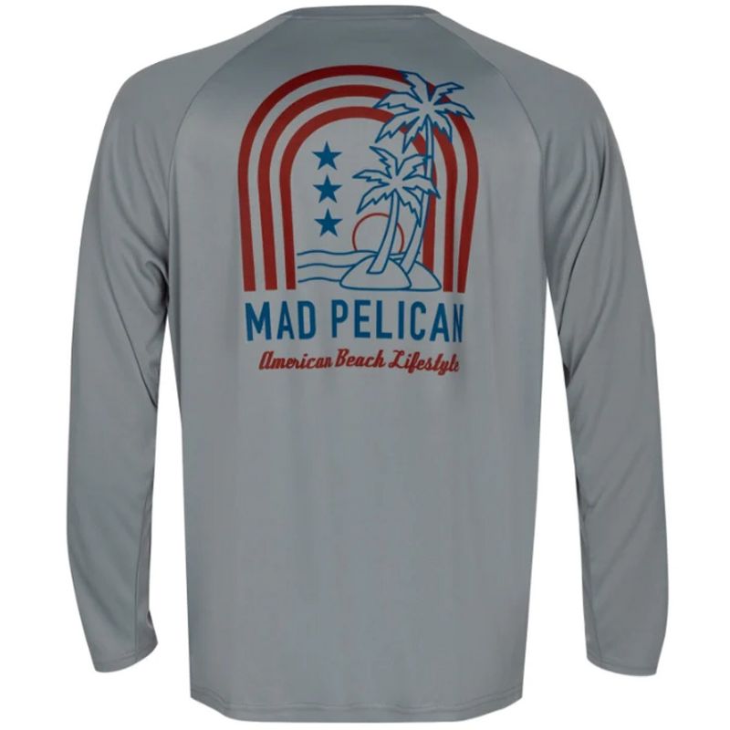 Mad Pelican American Beach Arch Sun Kicker Raglan UV Long Sleeve T-Shirt - Alloy, 2 of 3