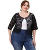 Agnes Orinda Women's Plus Size Round Neck Sheer 3/4 Sleeve Lace Elegant Cardigans - 3 of 4