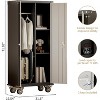 Storage Metal Cabinet 71" with Doors and 2 Shelves - Adjustable 4 Feet, Lock Cabinet, Tall Storage for Pantry, Garage, Craft, Bedroom, Office, Shop - 2 of 4