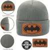 Beanie for Kids and Adults Winter Hat – Beanie with Batman Leather Patch Licensed (One Size) - 3 of 4