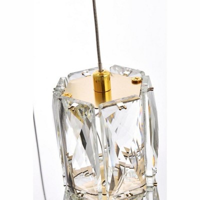 Polaris 38-Inch Gold LED Crystal Faceted 20-Light Chandelier