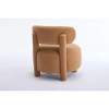 CAVINAS Armless Accent Chair Teddy Fabric Reading Chair Comfy Living Room Chairs with Curved Backrest, Wooden Legs for Living Room, Bedroom - 4 of 4