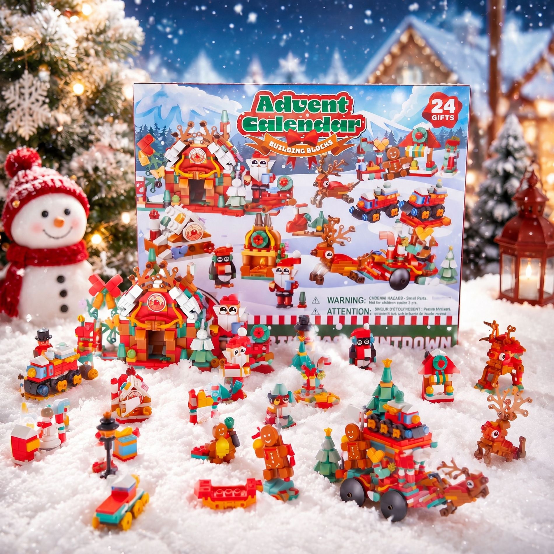 Joyfy 2026 Christmas Advent Calendar Building Blocks, 24 Days Countdown Toy Set for Boys Girls, Xmas Party Favors, Classroom Prizes, Kids Gifts