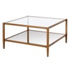 Modern Square Coffee Table in Brass and Gold with Mirrored Shelf - Henn&Hart - 2 of 4