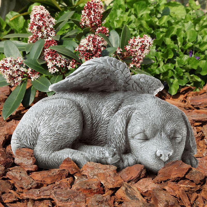 Nature Spring Sleeping Angel Pet Memorial Statue - Dog Remembrance Grave Marker Stone Figurine - 9" x 7" x 5", 3 of 9