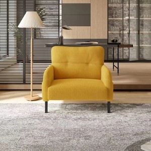 APRILSOUL corduroy fabric, comfortable monochrome single person wide seat chair, suitable for living rooms and bedrooms - 1 of 4