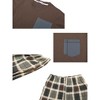 cheibear Sleepwear Long Sleeve with Pants Brown Plaid Family Pajama Sets - 3 of 3