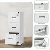 Yukimo 40"H Narrow Metal Vertical File Cabinet with Lock - White Steel Filing Cabinet, Anti-Tilt & Label Slots for Home/Office - 4 of 4