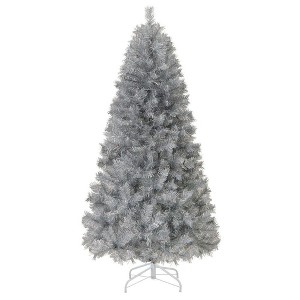 Resenkos 6-Ft Artificial Christmas Tree with Warm White LED Lighting - Silver - 1 of 4