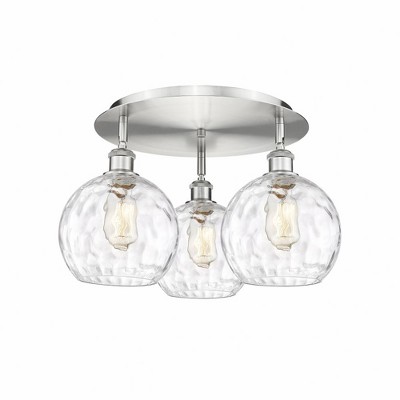 Athens Water Glass - 3 Light Flush Mount In Industrial Style-10.38 Inches Tall and 19.75 Inches Wide