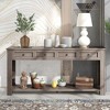 NicBex 4 Drawer Console Table with 1 Open Bottom Shelf,Entryway Table with Black Round Deco Knobs,Modern Couch Table for Living Room,Gray - 2 of 4