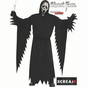 Fun World Adult Scream VI Ghostface Lives Costume - Size One Size Fits Most - Black - 1 of 2