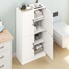 Costway Bathroom Cabinet with Doors & Adjustable Shelves Storage Organizer for Living Room White/Black/Brown - 4 of 4